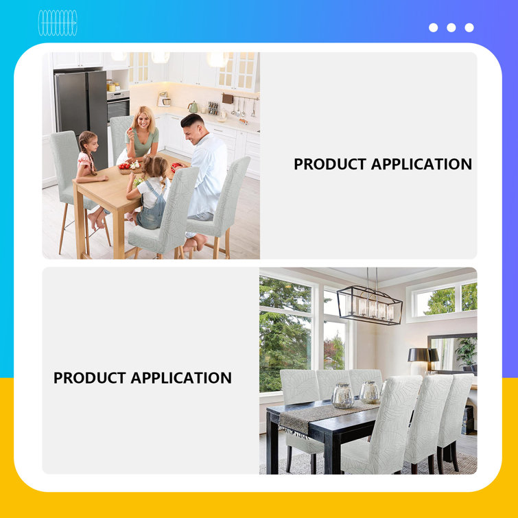 Latitude Run® Chair Covers For Dining Room Set Of 6, Stretch Spandex